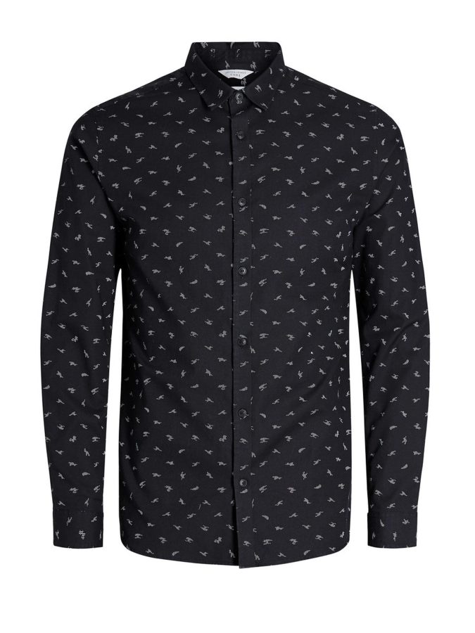 JACK & JONES - CAMICIA JCONOBEL - NERO/BOANCO - 12119066-NE-BCO