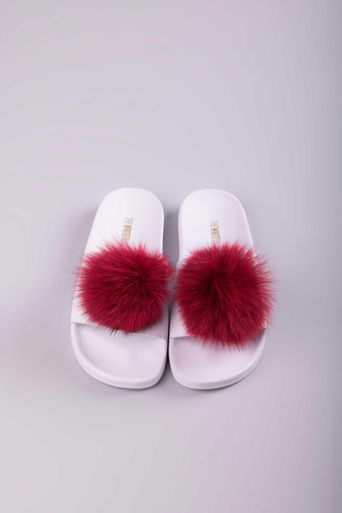 THE WHITEBRAND POMPON - BIANCO/ROSSO - L-0133