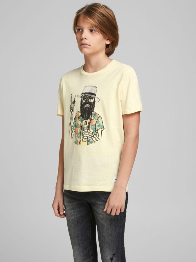 JACK & JONES T-SHIRT JORDAAYS - BEIGE  - 12190054-BEI