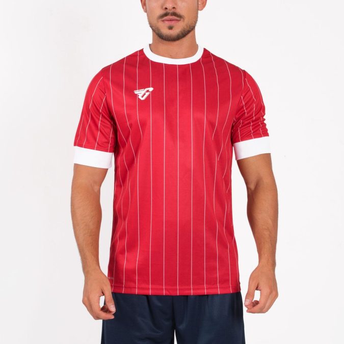 FRANKIE GARAGE MAGLIA M/C - ROSSO/BIANCO - STRIPED07-0201