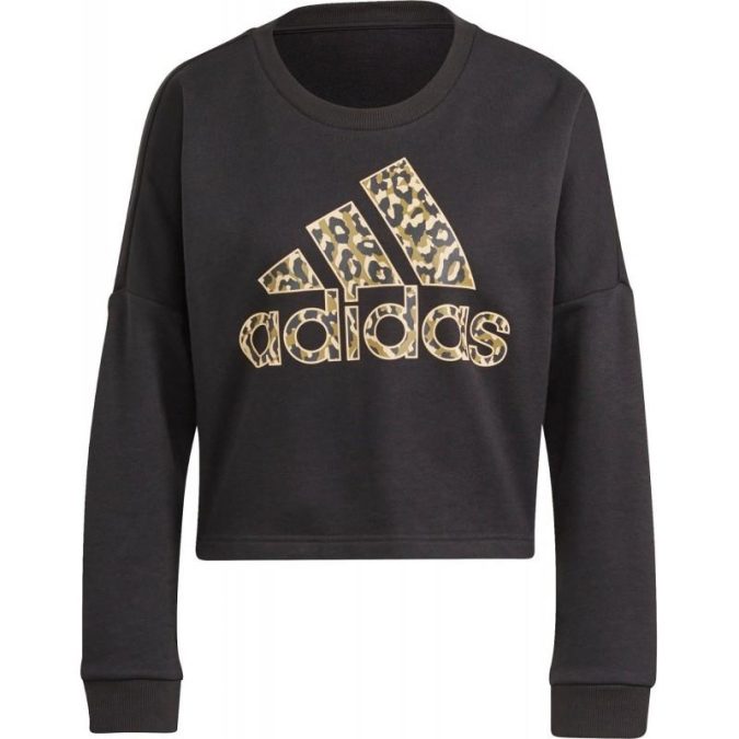 ADIDAS FELPA W LEO G SWT - NERO LEOPARDATO - GL6836