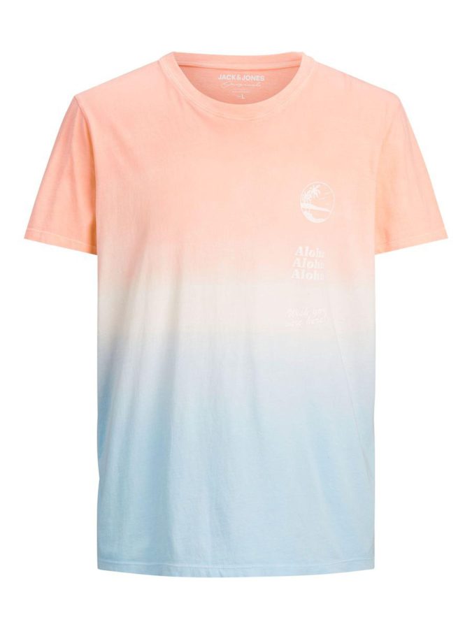 JACK & JONES T-SHIRT JORALOOHA - CORALLO/CELESTE - 12188967-CRL-CLS