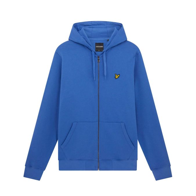 LYLE & SCOTT FELPA CAPPUCCIO E ZIP- AZZURRO - ML420VOG-W584