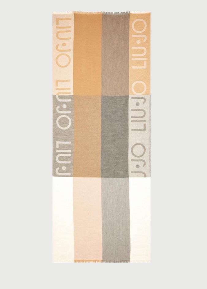 LIU JO STOLA  JACQUARD CHECK - FTS BEIGE  - 2F2028T0300-51308 - immagine 2
