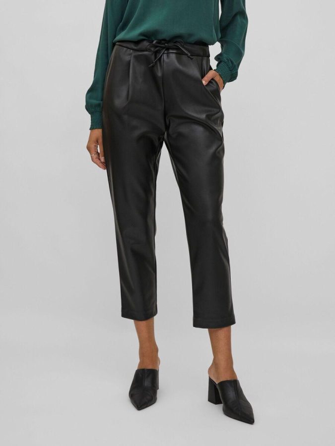 VILA PANTALONE MID WAIST COAT - NERO - 14076738 - immagine 3