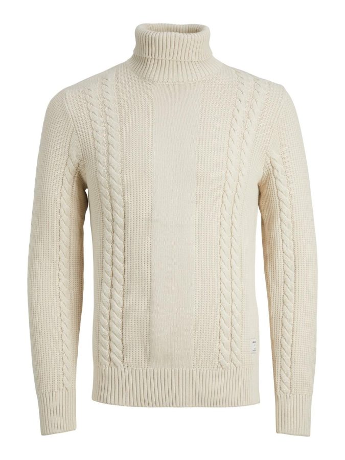 JACK & JONES - MAGLIONE COLLO ALTO - BEIGE - 12215817-BEI