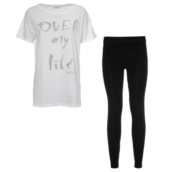 FREDDY  SUPERLEGGINGS JEANS+T/SHIRT - GRIGIO SCURO DENIM - CODICE S5WSLP7TS-J9/Y