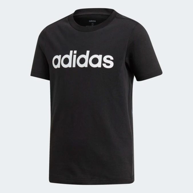 ADIDAS T SHIRT LIN JNR  - NERO/BIANCO - DV1811