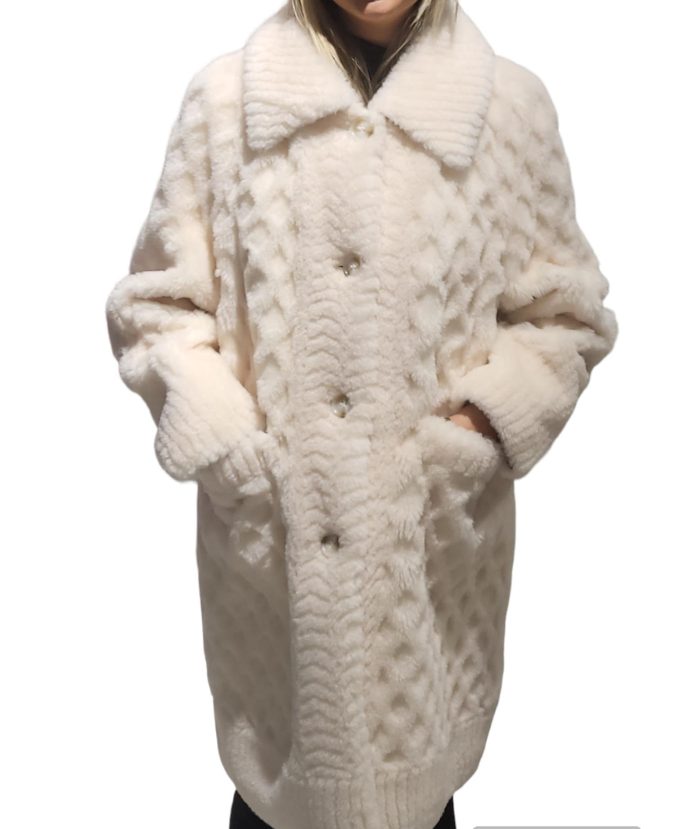 BALI CAPPOTTO PELLICCIA  LUNGO - AVORIO - AG302