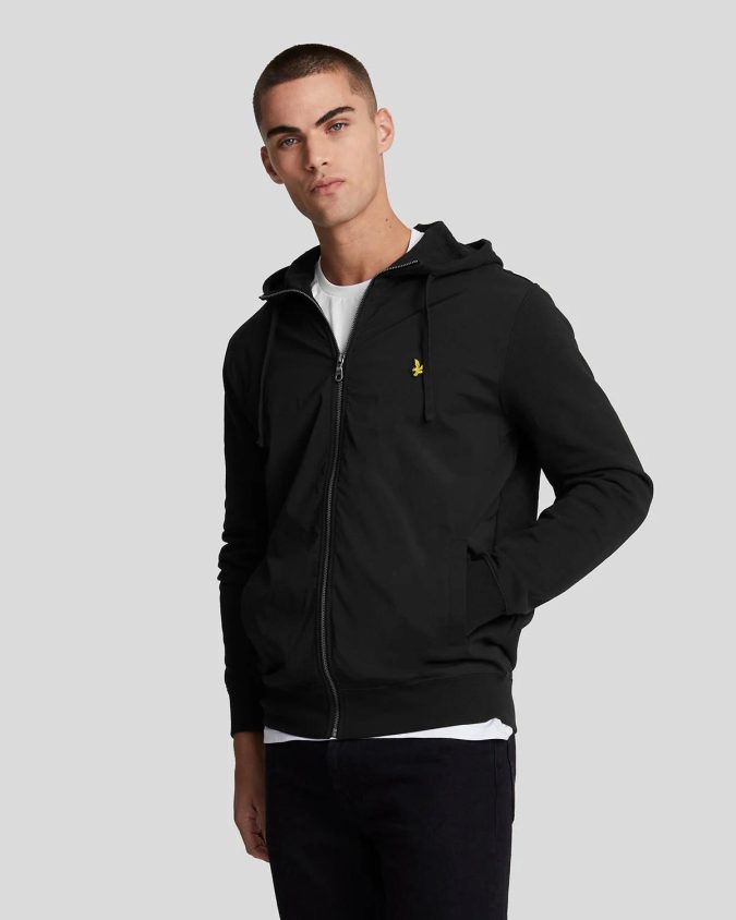 LYLE & SCOTT FELPA CAPPUCCIO E ZIP - NERO - ML2101V-Z865 - immagine 2