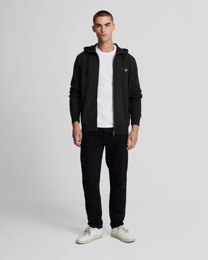 LYLE & SCOTT FELPA CAPPUCCIO E ZIP - NERO - ML2101V-Z865 - immagine 3