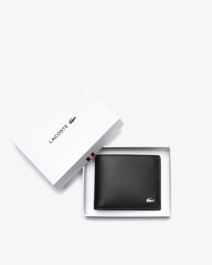 LACOSTE PORTAFOGLIO PELLE GOFFRATA - NERO - NH1115FG-000 - immagine 3