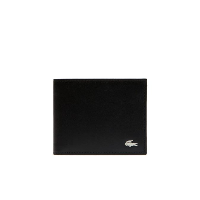 LACOSTE PORTAFOGLIO PELLE GOFFRATA - NERO - NH1115FG-000