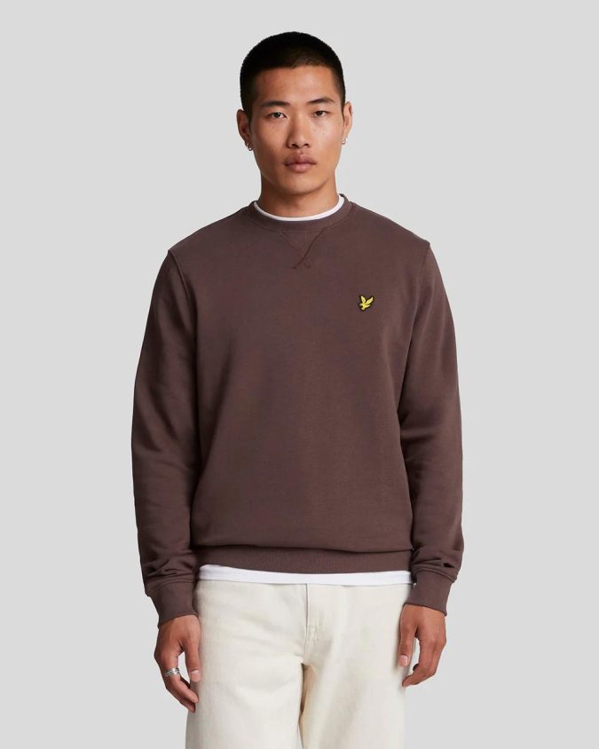 LYLE & SCOTT FELPA GIROCOLLO - MOGANO  - ML1131V-X414