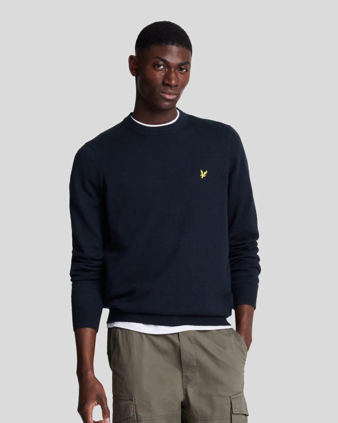 LYLE & SCOTT MAGLIONE GIROCOLLO -BLU - KN2110VC-Z271 - immagine 2