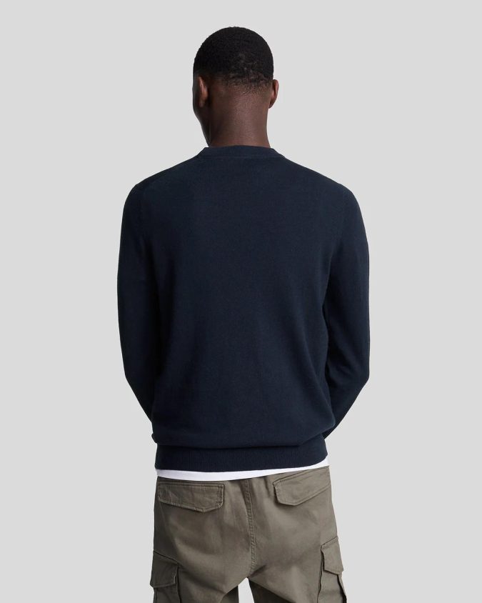 LYLE & SCOTT MAGLIONE GIROCOLLO -BLU - KN2110VC-Z271 - immagine 3