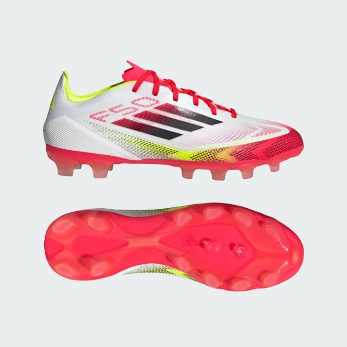 ADIDAS F50 PRO MG  -BIANCO//ROSSO-IE1275