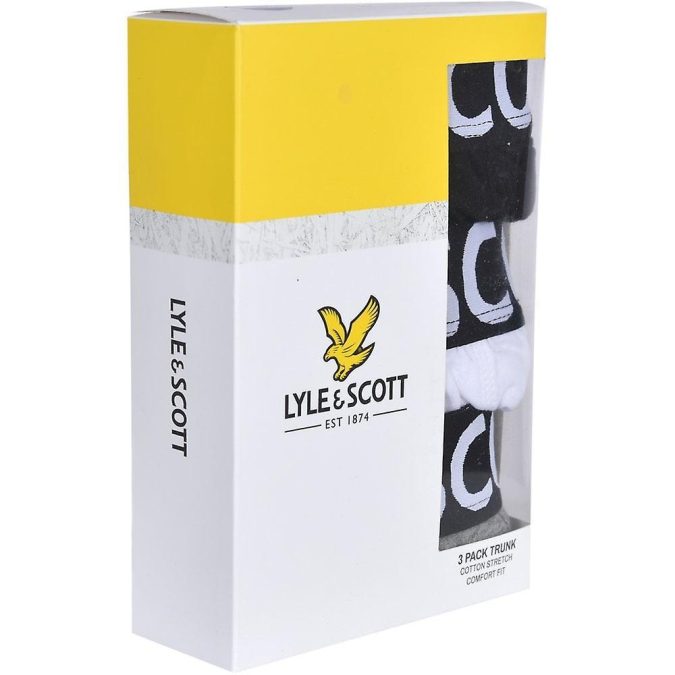LYLE & SCOTT BOXER DANIEL - NERO/GRIGIO/BIANCO - UWF009-373 - immagine 5
