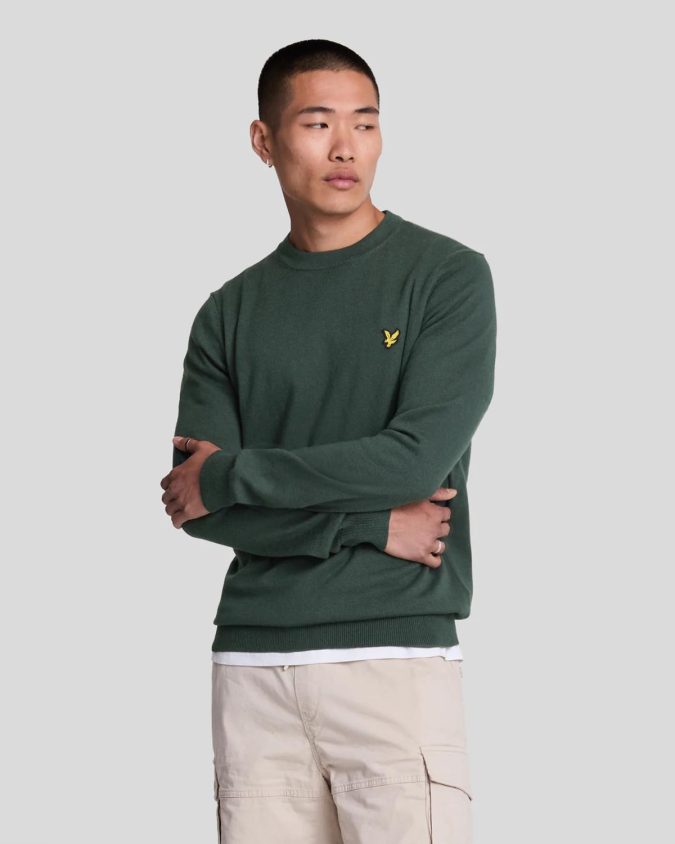 LYLE & SCOTT MAGLIONE GIROCOLLO - VERDE - KN2110VC-X311 - immagine 2