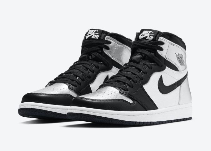 NIKE AIR JORDAN 1 RETRO HIGH - BIANCO/ARGENTO/NERO - CD0461-001 - immagine 2