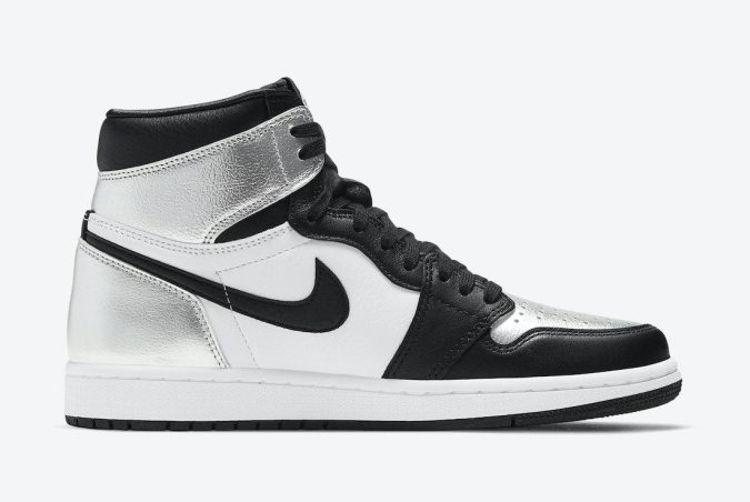 NIKE AIR JORDAN 1 RETRO HIGH - BIANCO/ARGENTO/NERO - CD0461-001 - immagine 3