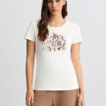LIU JO T-SHIRT LOGO ANIMALIER M/C - BIANCO/ANIMALIER - TA5173JS003-M9514
