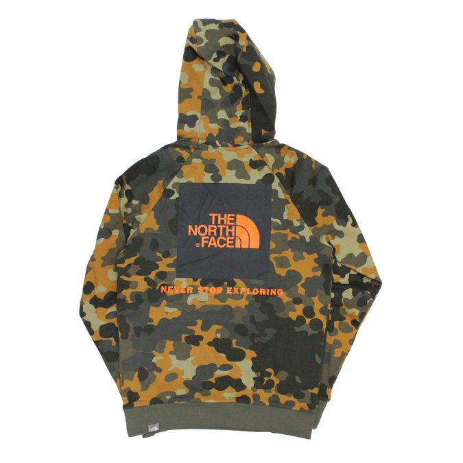 THE NORTH FACE FELPA RAGLAN - CAMOUFLAGE/ARANCIONE - T92ZWU5XP