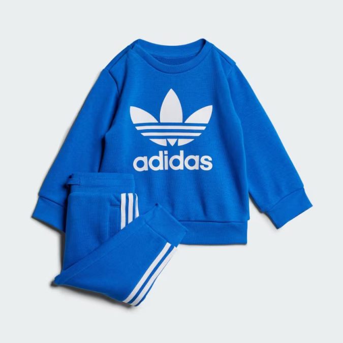 ADIDAS TUTA CREW SET - BLU/BIANCO - IX5151
