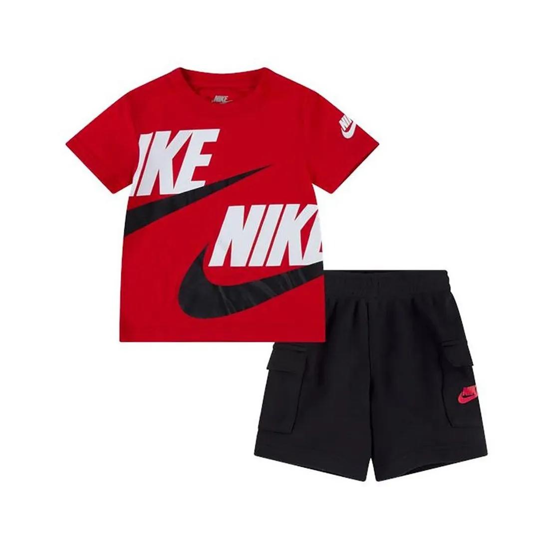 NIKE NSW HBR CARGO SHORT - ROSSO/NERO - 66J213-023