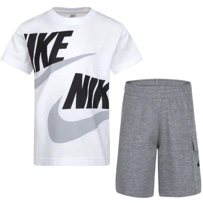 NIKE NSW HBR CARGO SHORT - BIANCO/GRIGIO - 86J213-GEH