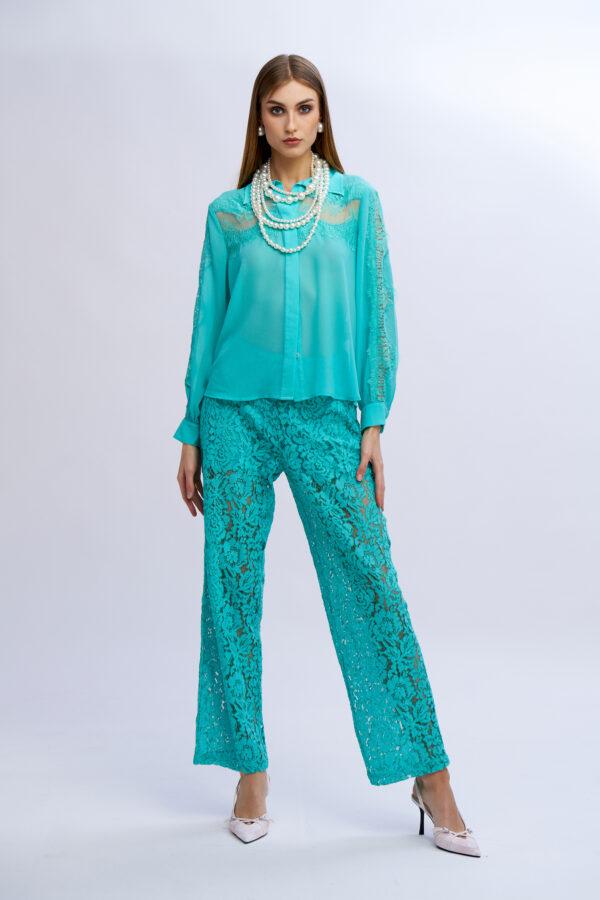 NOSECRETS CAMICIA PIZZO - VERDE MENTA - 251NS024-MENTA