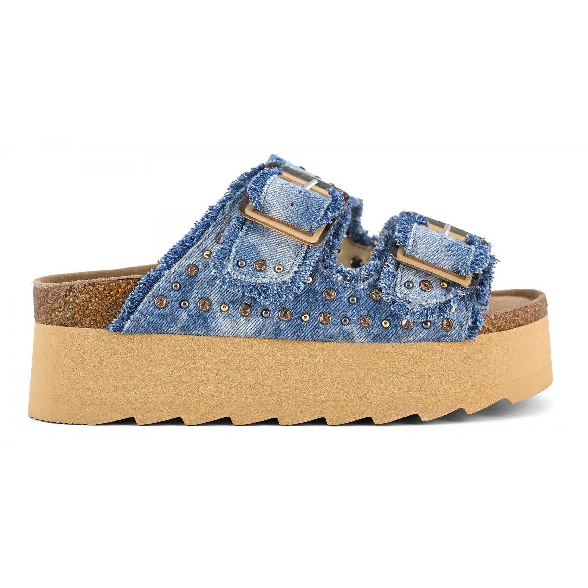 C.OF.C SANDALO PLATFORM - DENIM - HC.BES41/DEN