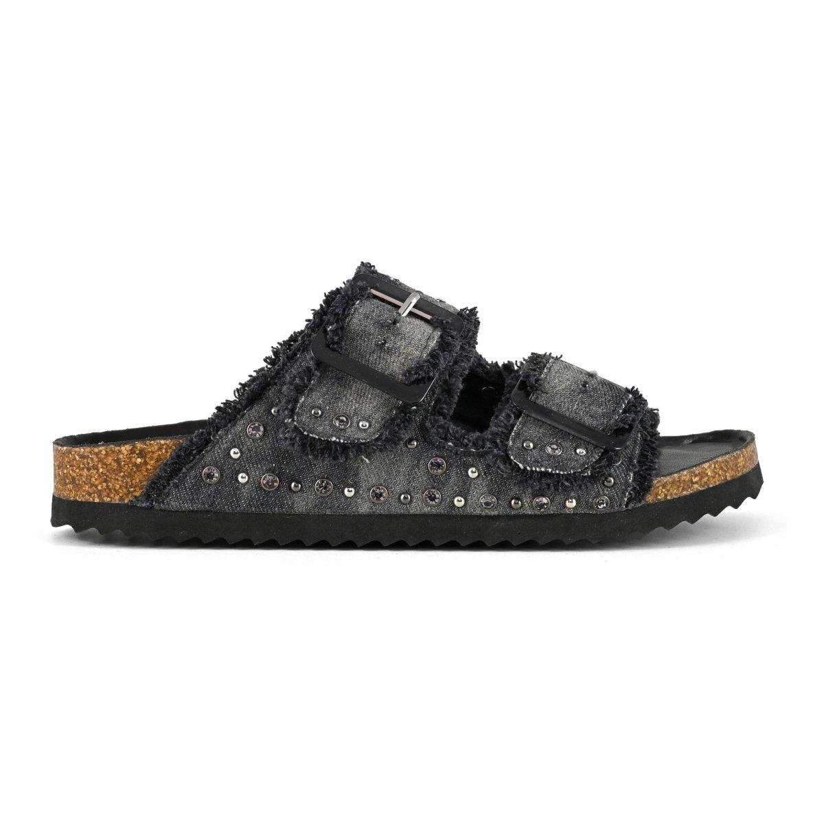 C.OF.C SANDALO TWO BUCKLE - NERO - HC.BIO406/BLA