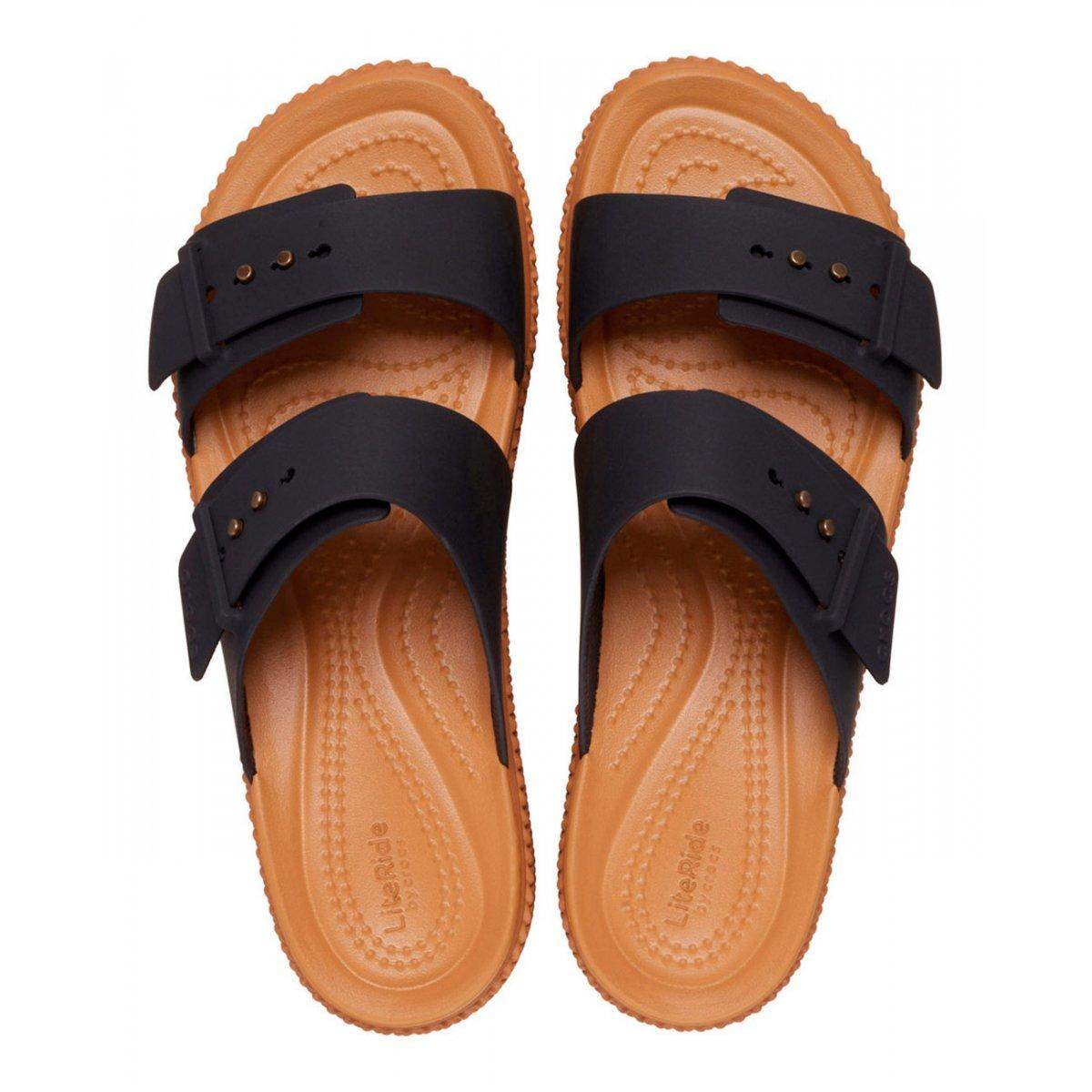 CROCS BROOKLYN WOVEN BUCKLE  - NERO/CUOIO- 209978-NE