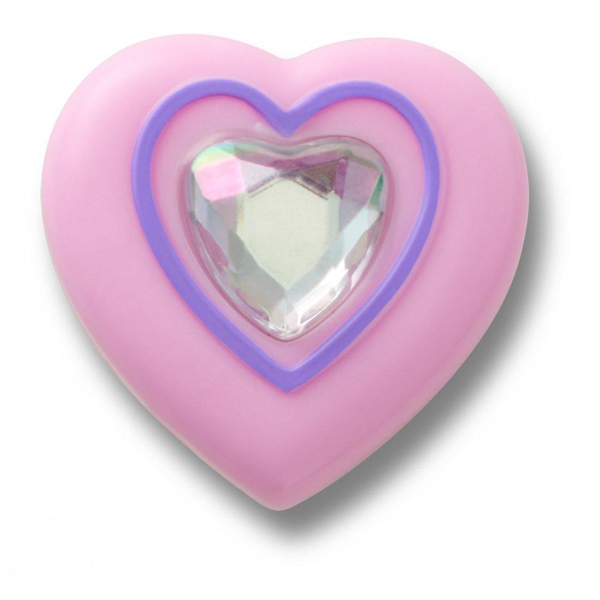 CROCS CHARM PINK HEART WHIT GEM -ROSA- 5095-JIB/UCOL