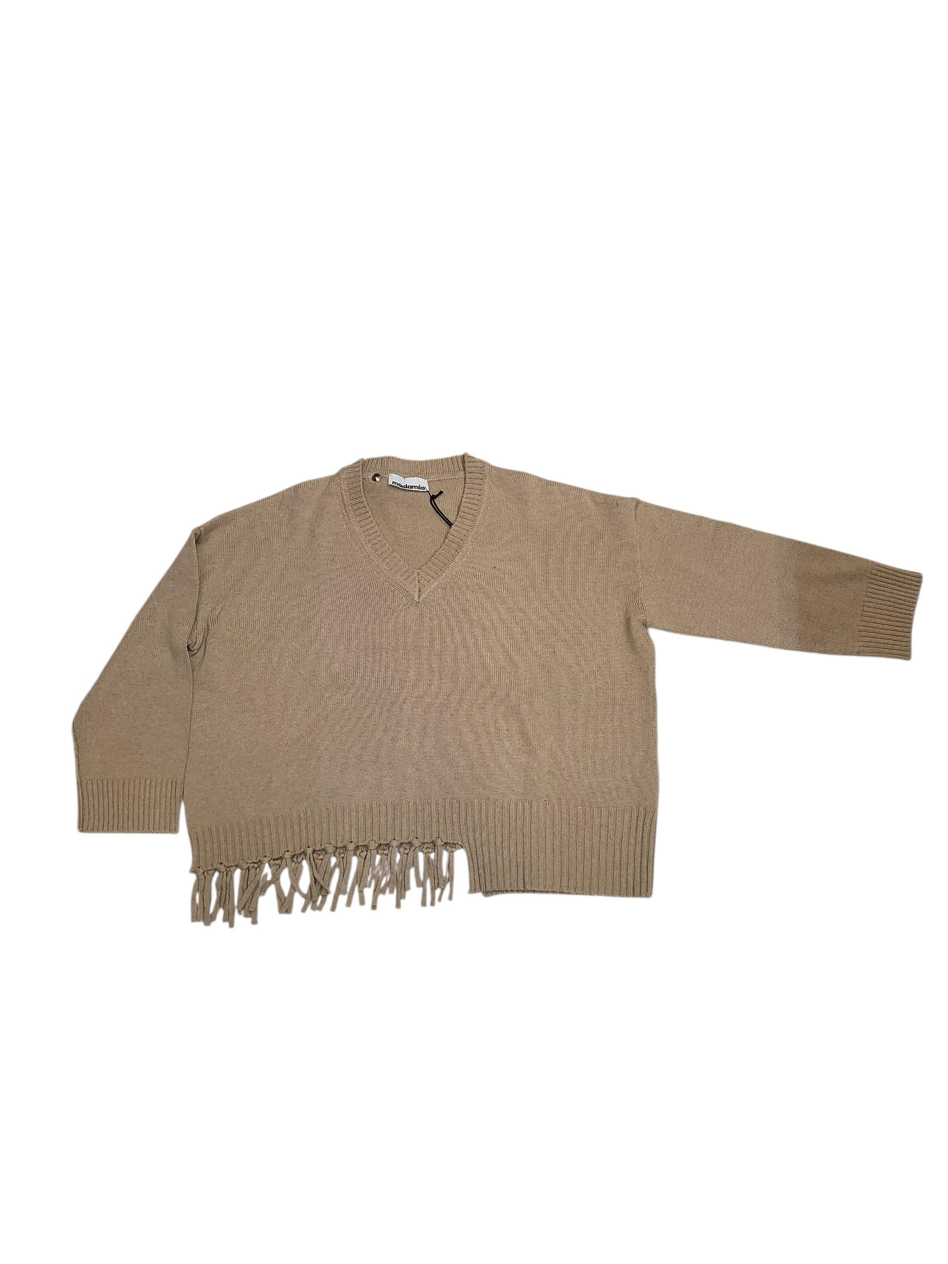 MAIDA MILA MAGLIONE V FRANGE - CAMMELLO - 245M1226-049