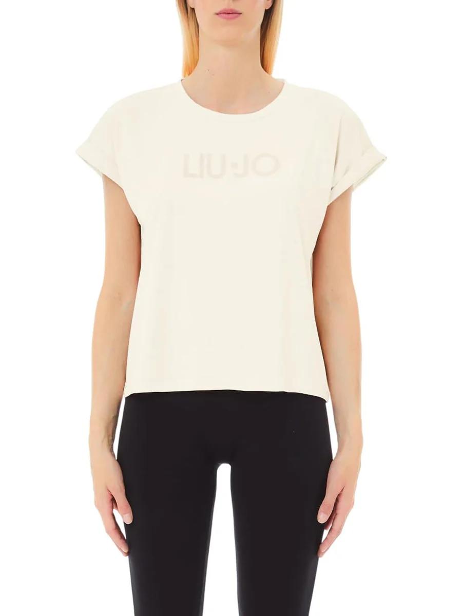 LIU JO T-SHIRT MODA BASIC - BIANCO LATTE - TA5181JS003-M9136