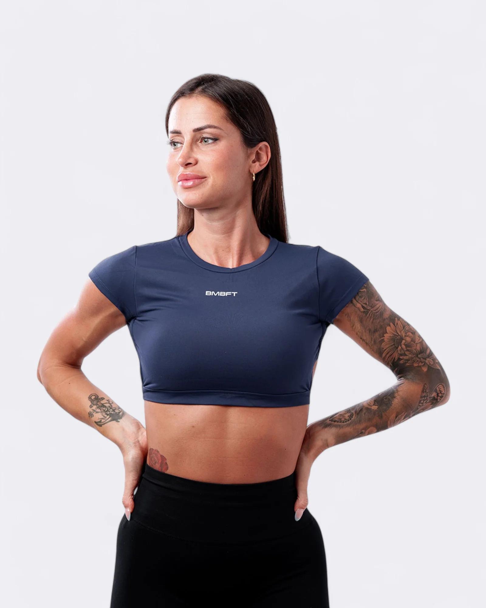 BOMBAFIT MAGLIA CROP EDEN - BLU NOTTE - 103695915380