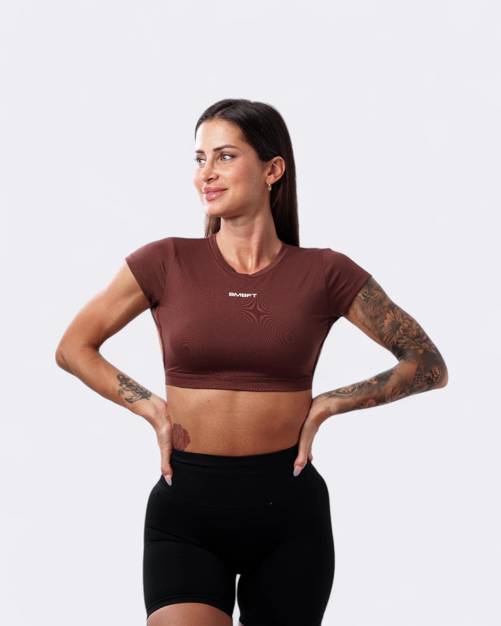 BOMBAFIT MAGLIA CROP EDEN - CAFFE' - 103695915381