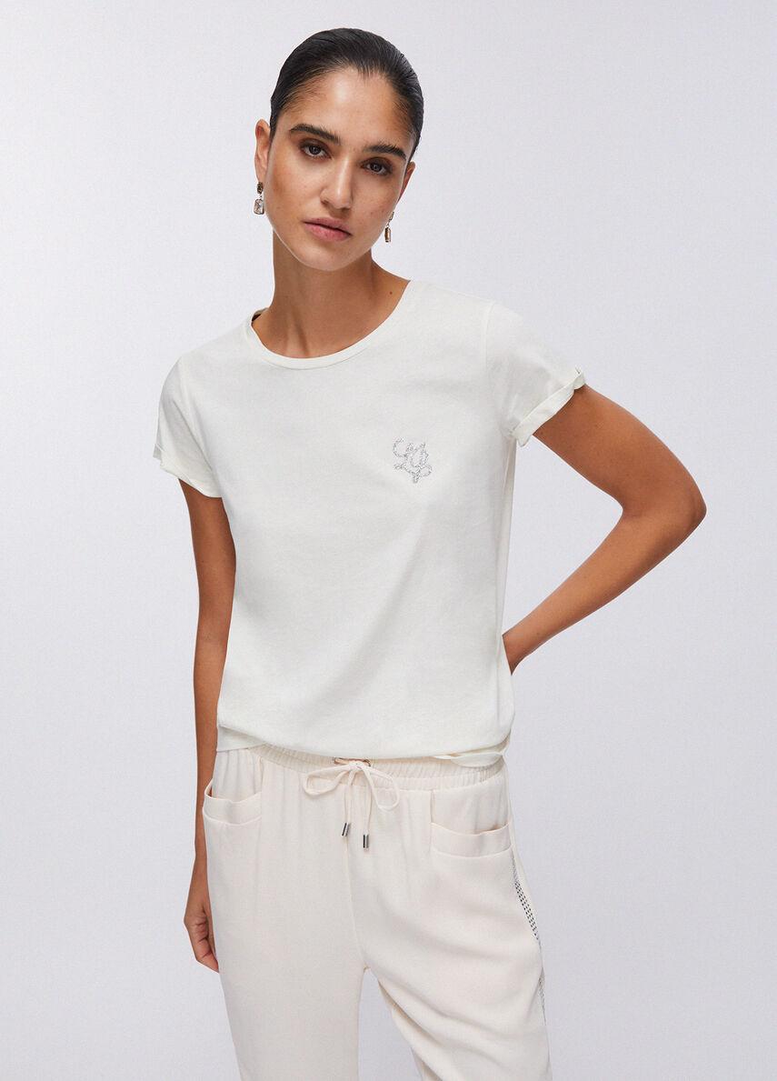 LIU JO T-SHIRT M/C - BIANCO LATTE - TA6056JS923-P9192