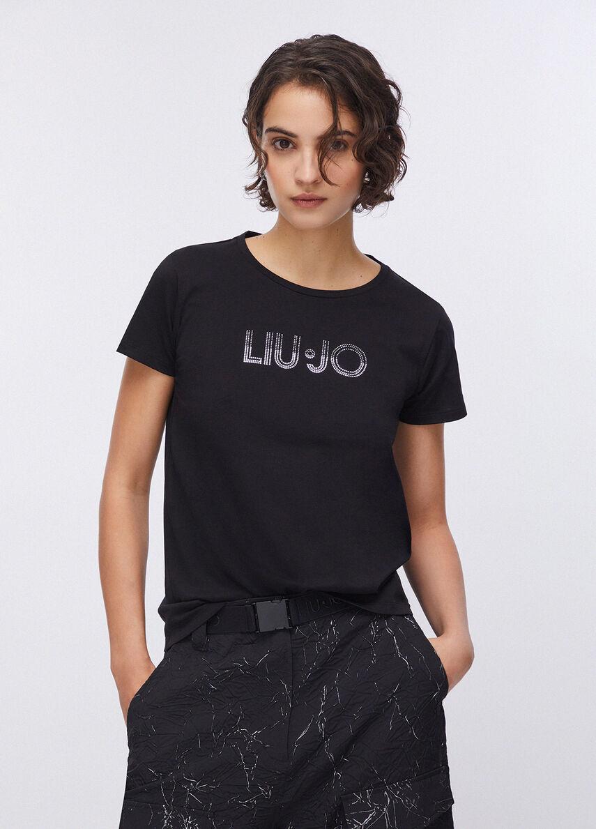 LIU JO T-SHIRT LOGO M/C - NERO - TA6056JS923-W9415