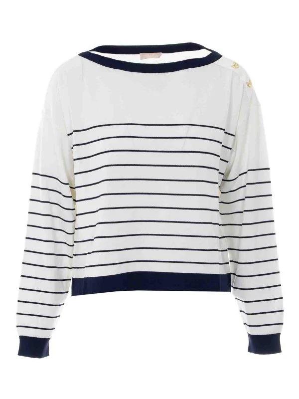 LIU JO MAGLIA CHIUSA M/L - RIGATO BLU - TA6213MS55N-C3882