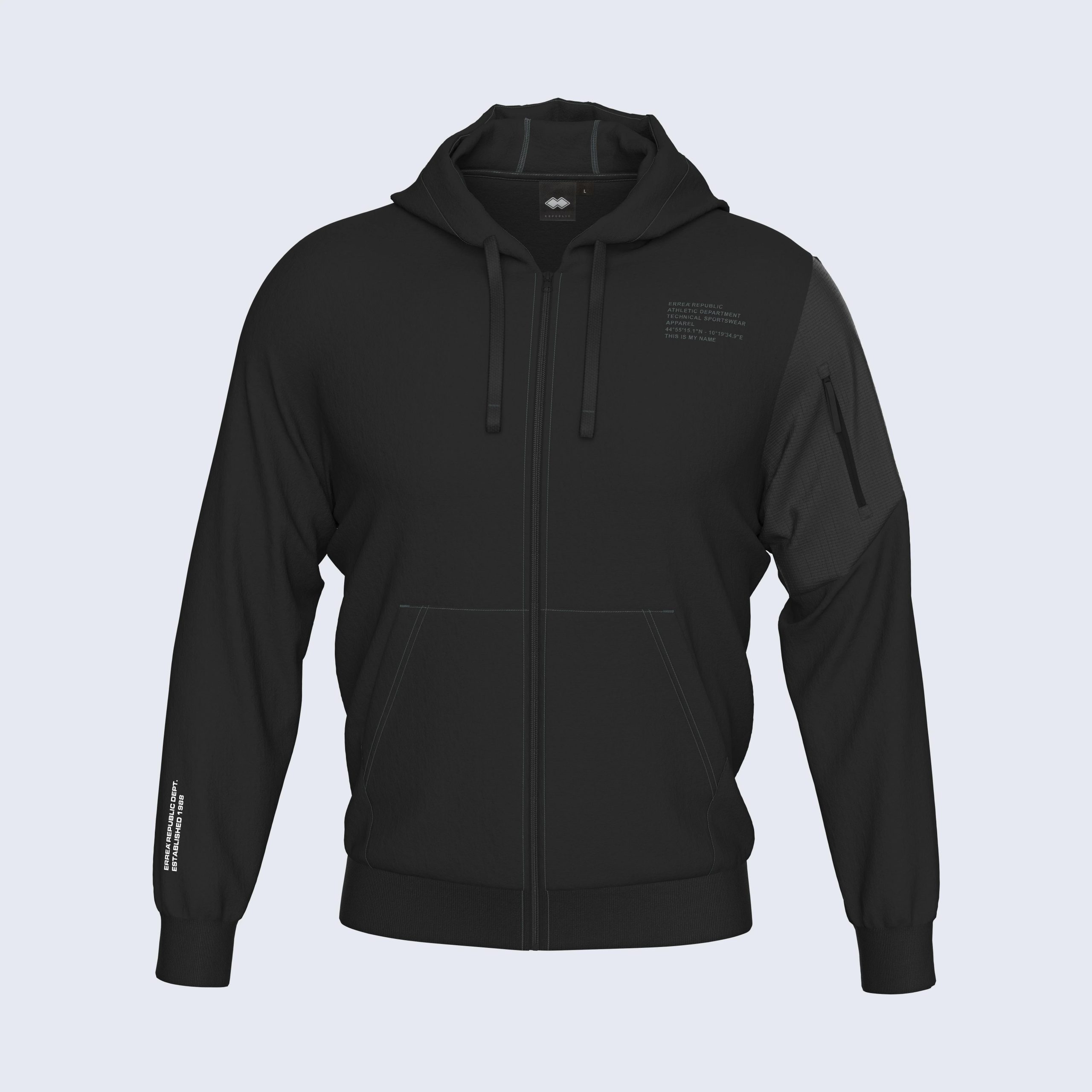 ERREA  FELPA CON ZIP - NERO - R33G0H0Z00120