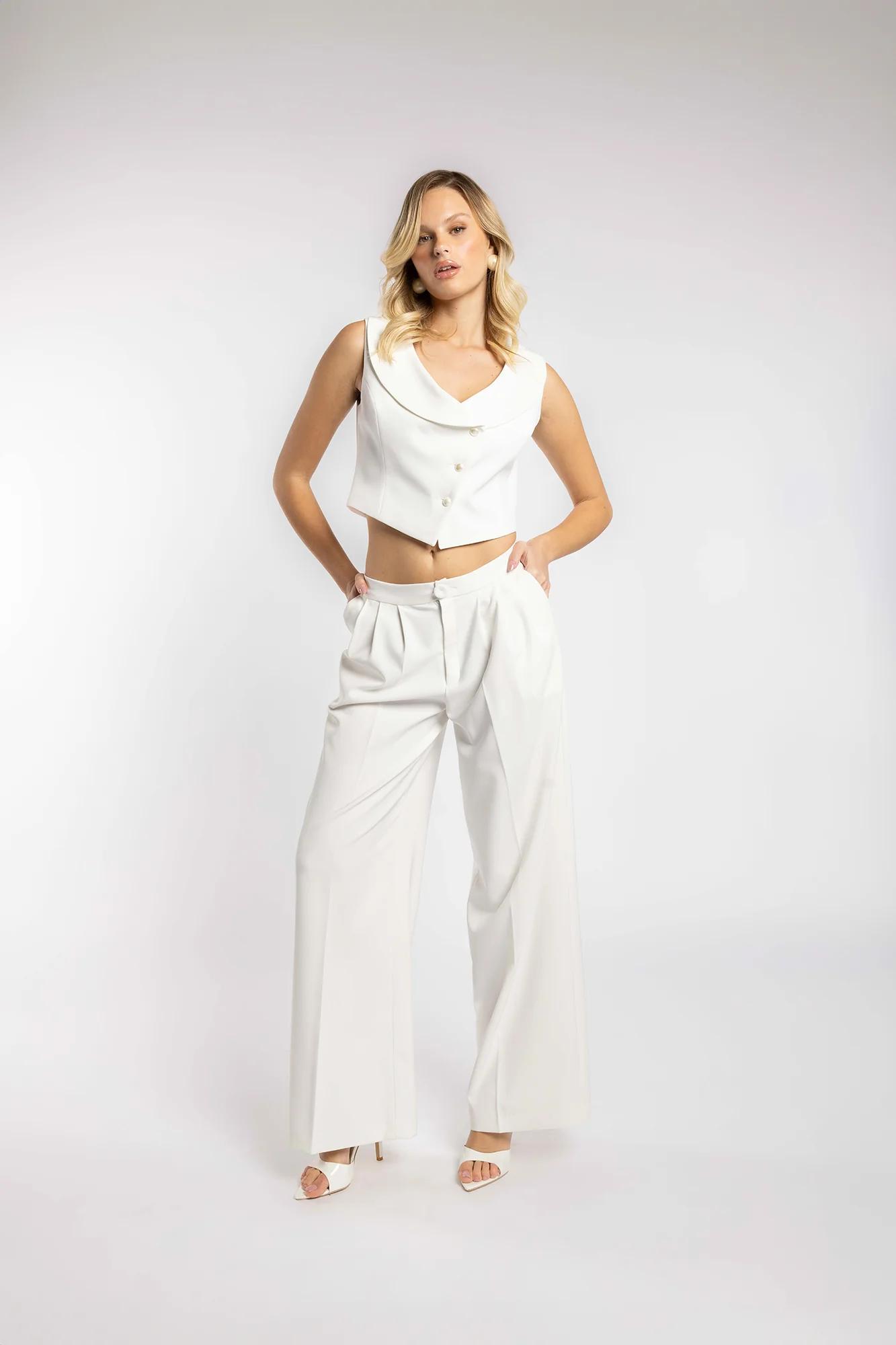 VALERIA MAZZA  PANTALONE CADY - BIANCO - VM544-BCO