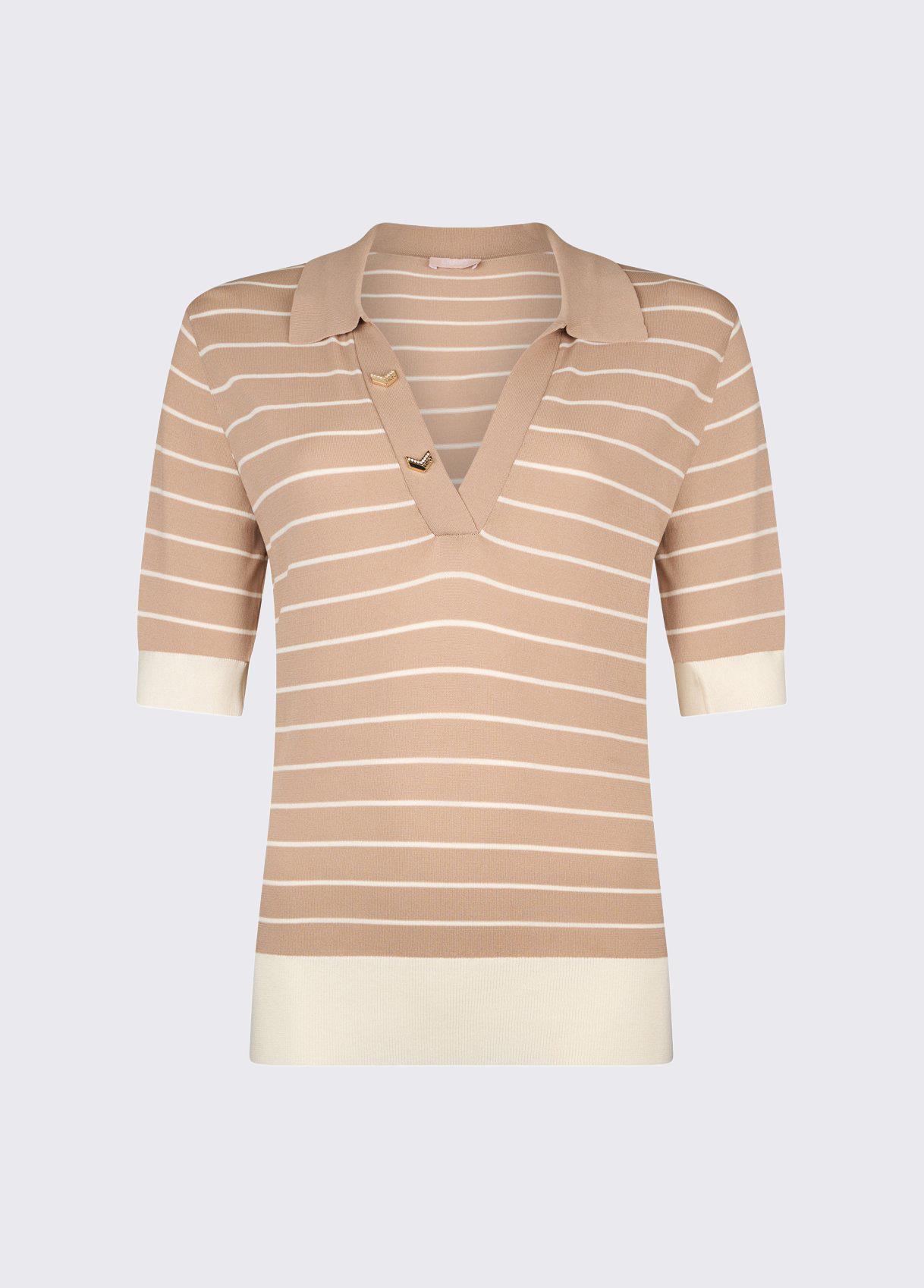 LIU JO MAGLIA POLO - BEIGE/PANNA - TA6215MS55N-C3889
