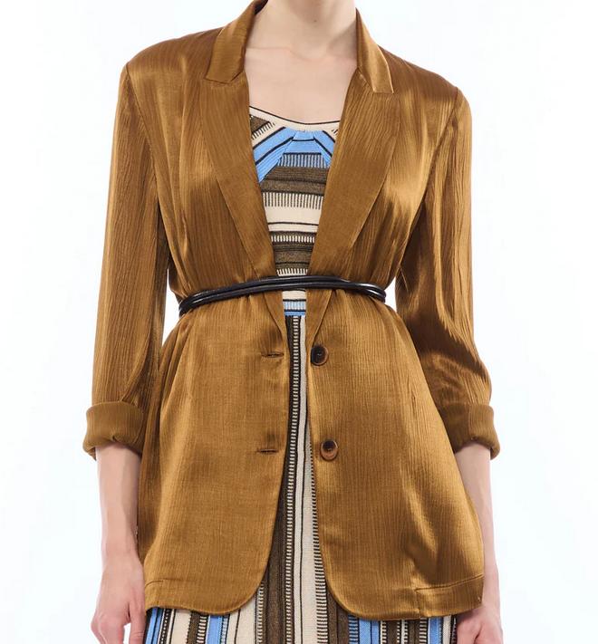 NENETTE GIACCA MONOPETTO TESSUTO RASO - OLIO - 41BB-BLOSSOM