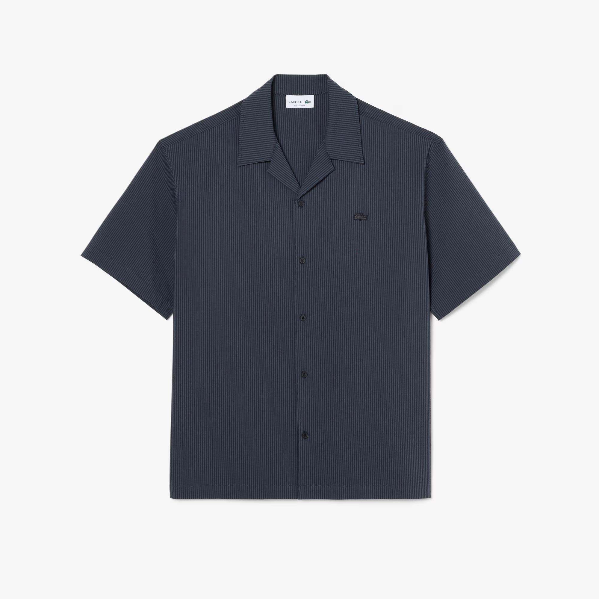 LACOSTE CAMICIA M/C - NERO/GRIGIO  - CH2355-4CI