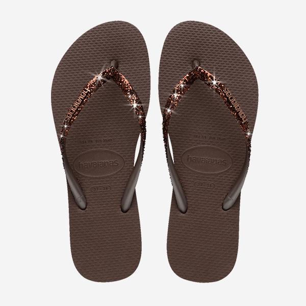 HAVAIANAS SLIM  GLITTER II - MARRONE GLITTER - 4146975-0727
