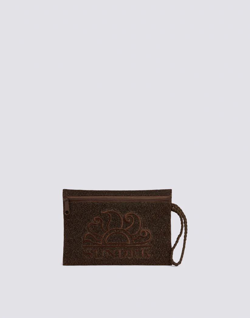 SUNDEK POCHETTE CHIN  CLUTCH - COFFEE - AW921ABLU500-B0300