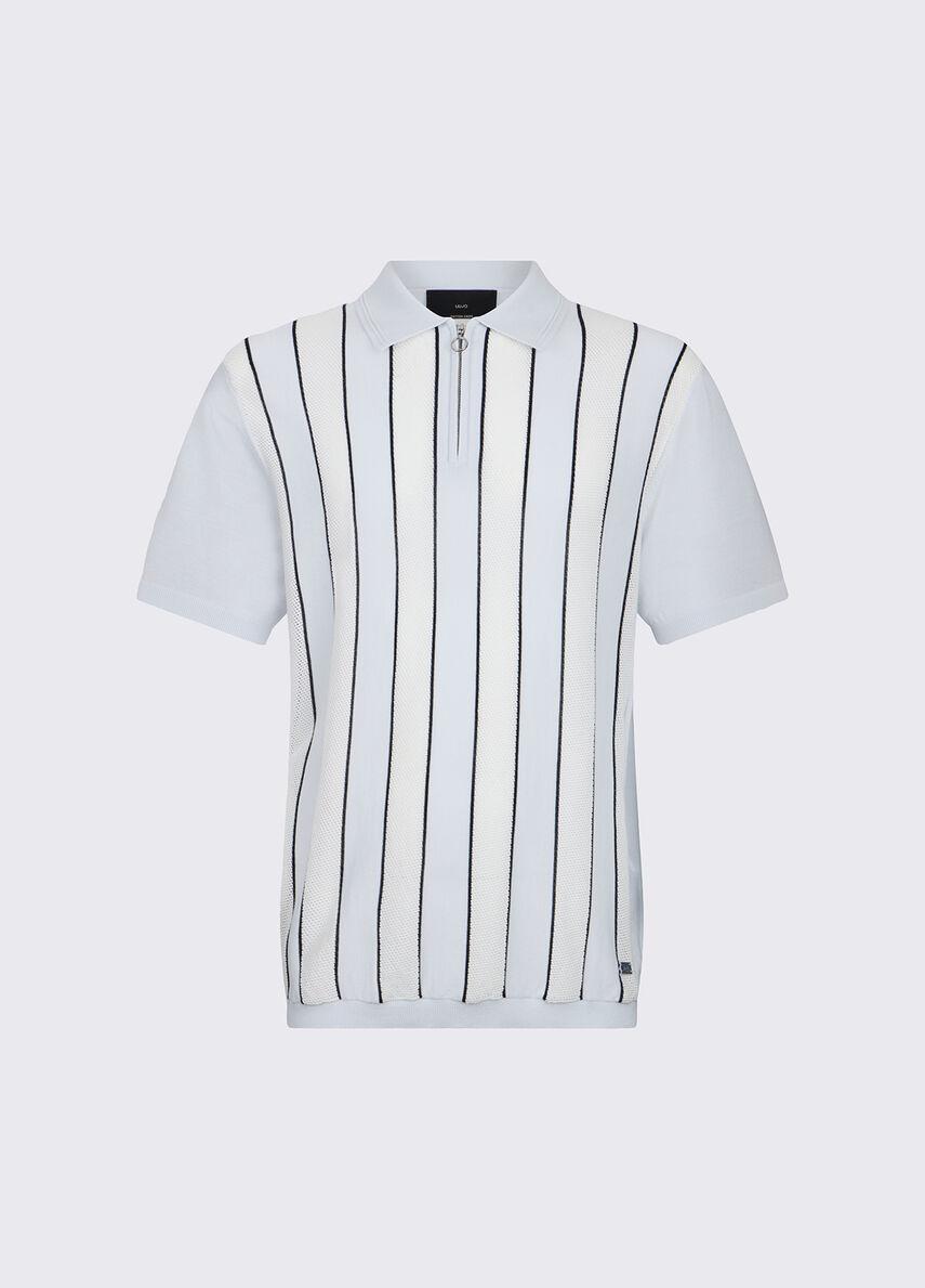 LIU JO POLO M/C - BIANCO/GRIGIO/BLU - QA6122MA71P-C3955